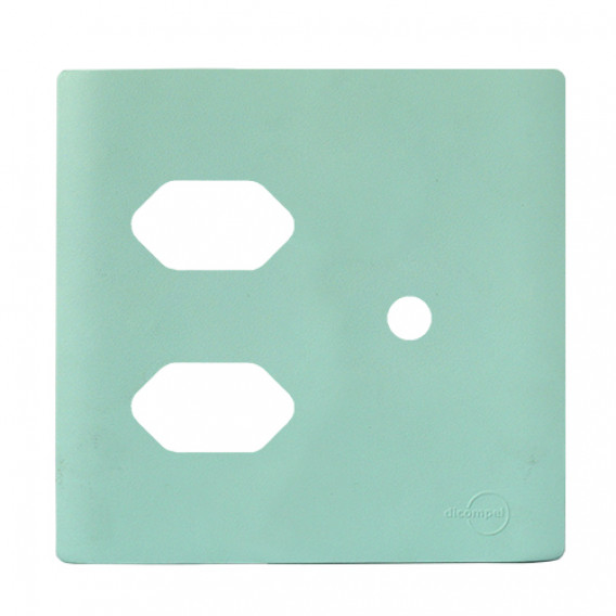 Placa p/ 2 Tomadas + Furo 4x4 - Novara Siciliano